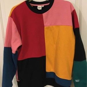 VINTAGE VANS MULTI COLORBLOCK LONG SLEEVE MEDIUM SWEATSHIRT